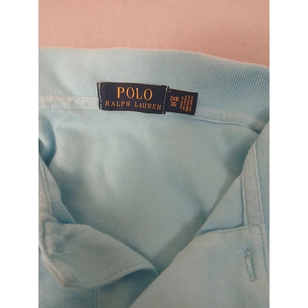 Ralph Lauren Polo Shirt Men 3XB  Light Blue Pony Short Sleeve Classic Fit Preppy